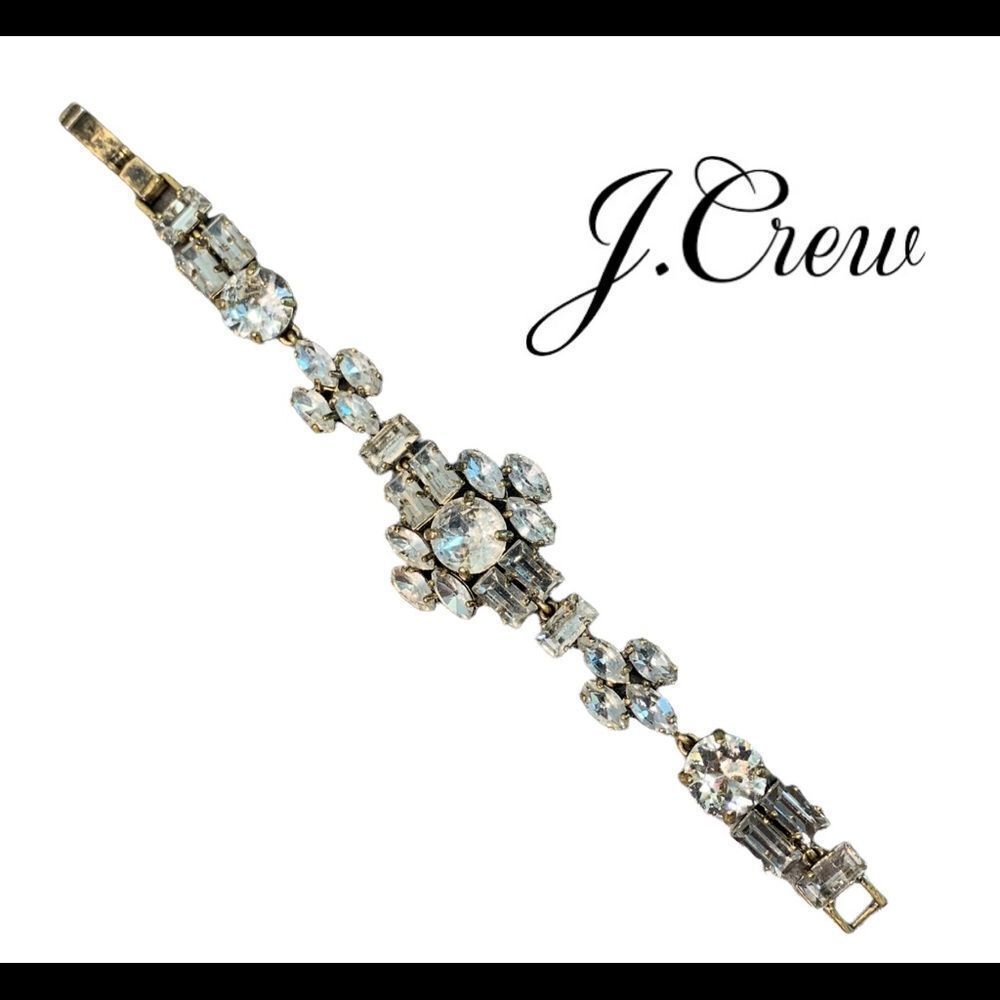 J. Crew Vintage clear crystal rhinestone bracelet